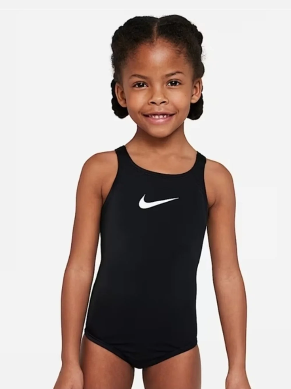 NIKE Kids' Black Logo One-Piece Swimsuit